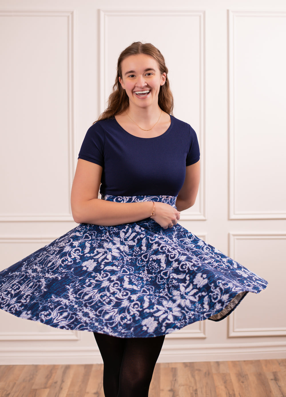 Robe Pin-up FLEURINAVY
