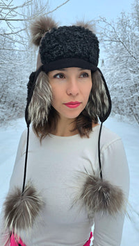 Chapeau Aviateur / Fourrure de Loup RECYCLÉ 2.0
