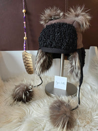Chapeau Aviateur / Fourrure de Loup RECYCLÉ 2.0