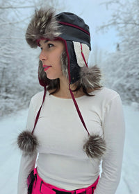 Chapeau Aviateur / Fourrure de Loup RECYCLÉ
