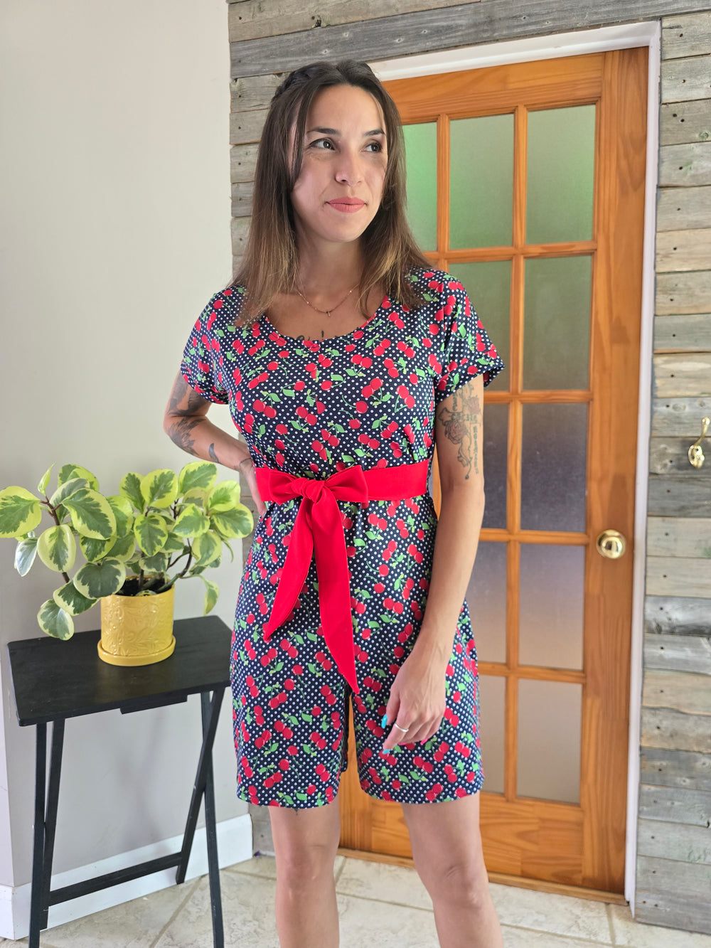 Romper short CERISE - démo SMALL