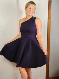One Shoulder Pin-up Dress - Mauve
