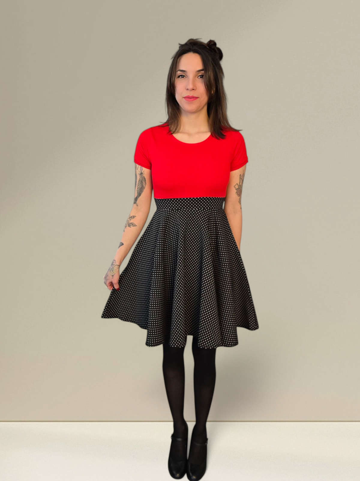 Short sleeve Pin-up dress - RedDenim