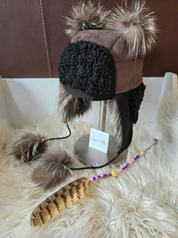 Chapeau Aviateur / Fourrure de Loup RECYCLÉ 2.0
