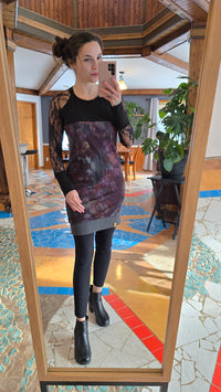 Tunique extra longue MAUVEDENTELLE