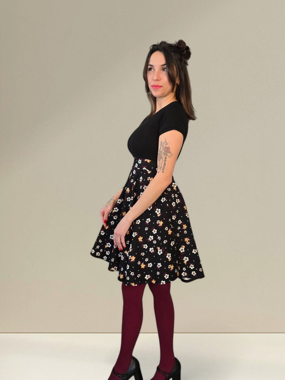 Short sleeve Pin-up dress - FloriNoire