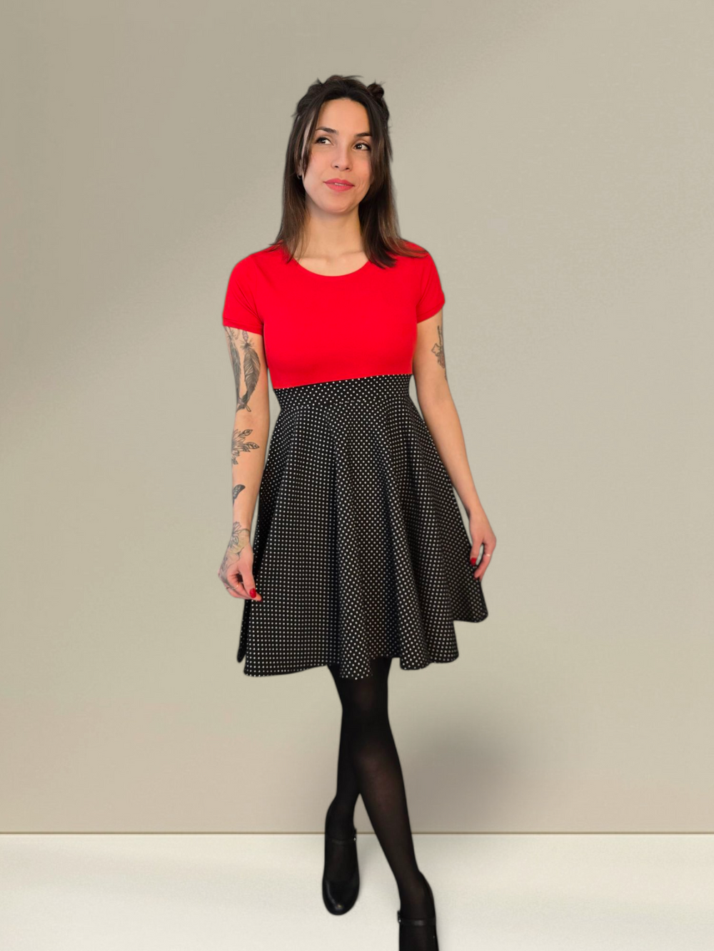Short sleeve Pin-up dress - RedDenim