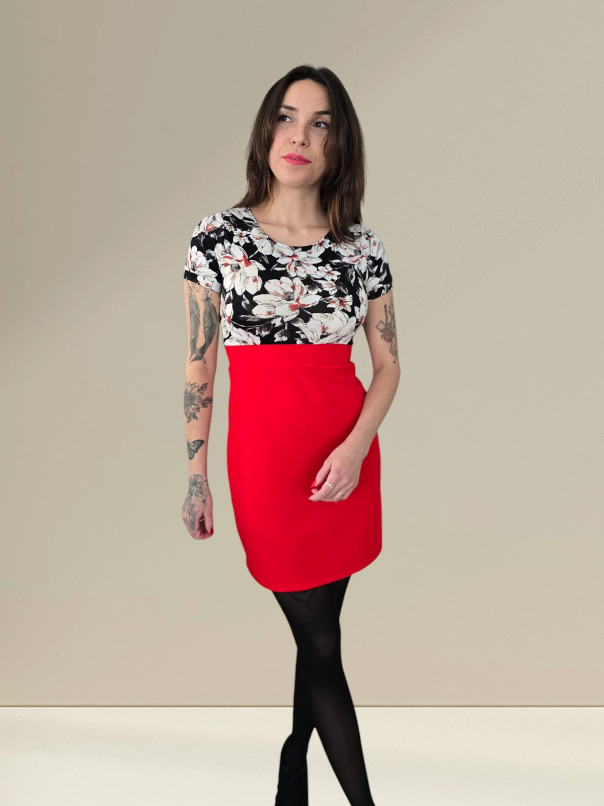 Mila Short Sleeve - FloriRed