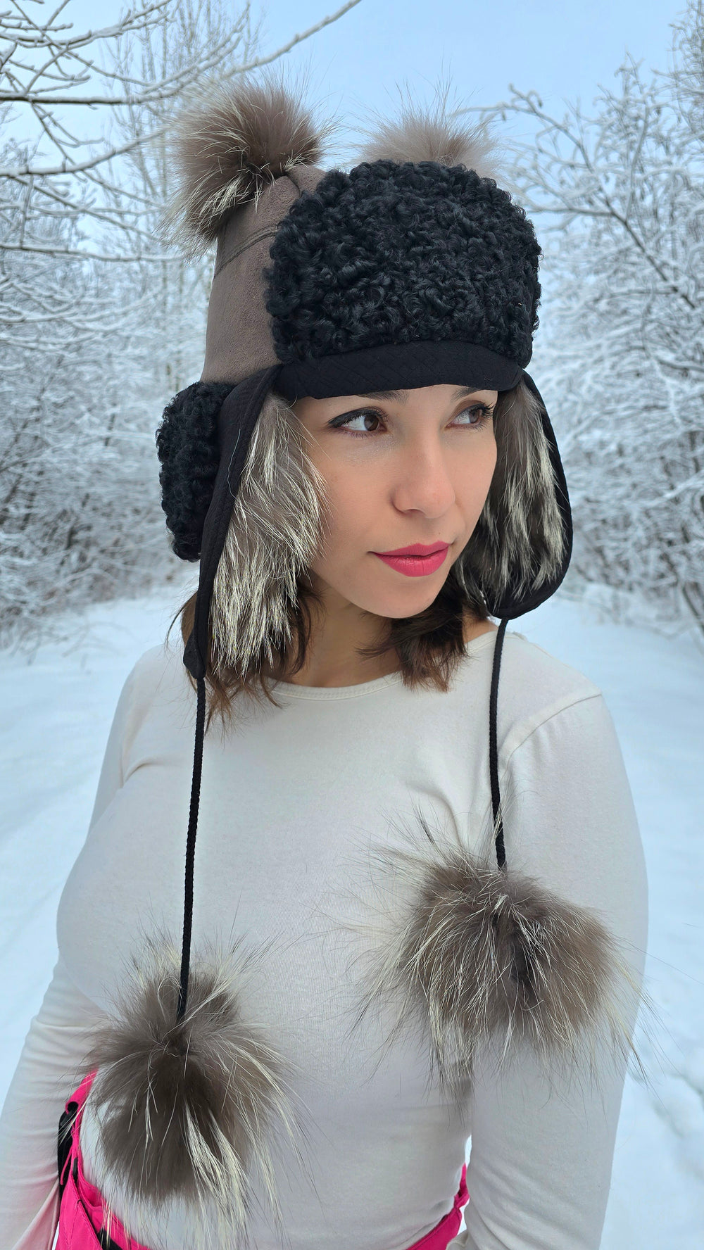 Chapeau Aviateur / Fourrure de Loup RECYCLÉ 2.0